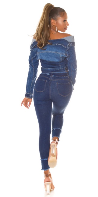 Highwaist Jeans with frayed hem Blue